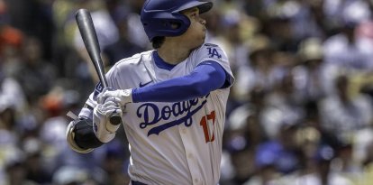 Shoheit Ohtani, durante un juego con los Dodgers de Los Angeles