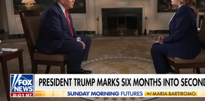 Donald Trump en la entrevista de Fox News con la periodista María Bartiromo
