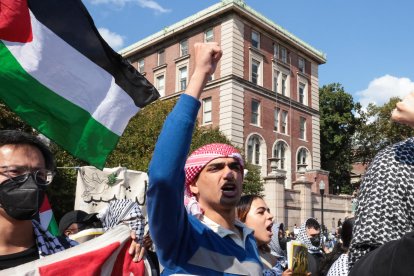 Manifestación pro-Hamás en la Universidad de Columbia