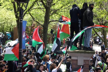 Manifestación pro-Hamás en la Universidad DePaul
