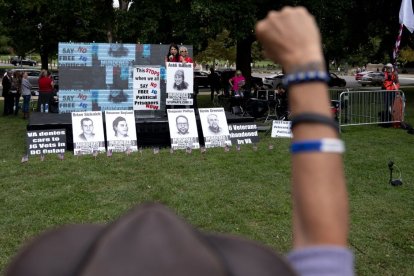Rally in support of those imprisoned after the events of Jan. 6, 2021.