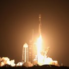 Cohete Falcon 9 de SpaceX. Imagen de archivo