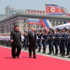 Vladímir Putin y Kim Jong Un, en Pyongyang