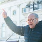 Senate Minority Leader Chuck Schumer, a Democrat from New York, holds a press conference alongside other Senate Democrats outside the US Capitol on Priorities for the 119th Congress in Washington, DC, on January 9, 2025. (Photo by Allison ROBBERT / AFP)